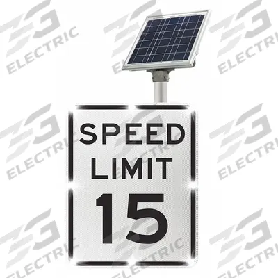 LED Speed Limit Sign: 24 in x 28 in Nominal Sign Size (W x H), Aluminum, 0.08 in Thick - Flashing Speed Limit 15 Signs