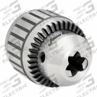 JACOBS Drill Chuck: JT3, 3/64 in to 1/2 in Capacity, K3 Key, Ball Bearing (MPN JCM30221). Key specifications — attr1030288: JACOBS; attr1030284: JCM30221.