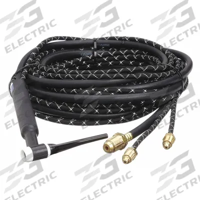 MILLER ELECTRIC Torch Package: Water-Cooled, W-350, 25 ft, Braided Rubber, 3-Piece - Water-Cooled TIG Torches