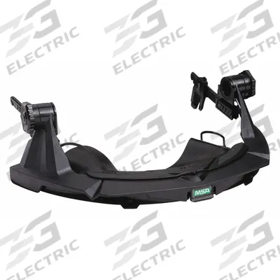 MSA Face Shield Frame: Slotted Attachment Type, Plastic, Black - MSA Hard Hat Adapters for Face Shields