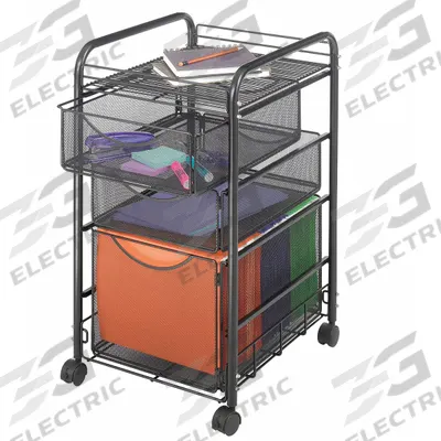 SAFCO Vertical File Cabinet: Black, 3 Drawers, 27 in Overall Ht, 17 in Overall Dp - Mobile File Cabinets