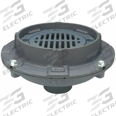 ZURN Floor Drain: 12 in Overall Dia, 3 in Nominal Pipe Size, No Hub, Cast Iron - Area Drains