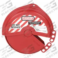 MASTER LOCK Gate Valve Lockout: Collapsible Gate Valve Lockout, For 6 1/2 in Max Hand Wheel Dia, Red (MPN 482). Key specifications — Brand: MASTER LOCK.