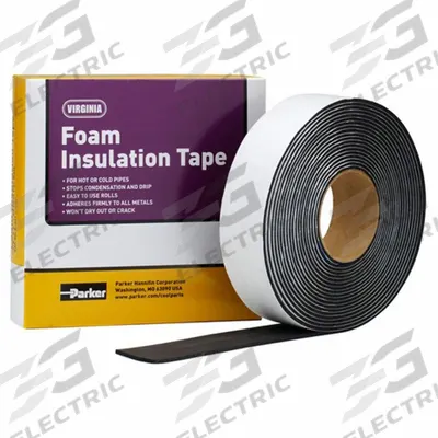VIRGINIA Foam Tape: Continuous Roll, 2 in Roll Wd, 10 yd Overall Roll Lg, 125 mil Thick - Sealing Foam Tape