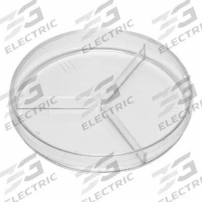 QORPAK Petri Dish: 99.82 mm Dia, 14.99 mm Overall Ht, No Surface Treatment, (3) Compartments - Petri Dishes
