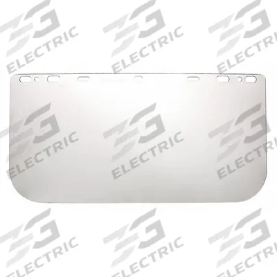 MCR SAFETY Face Shield: Clear, Uncoated, Reusable, 15 1/2 in Visor Wd, 8 in Visor Ht - General Purpose Single-Crown Face Shields