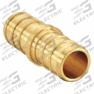 WATTS RADIANT Barbed Fitting Coupling: 3/4 in ID x 3/4 in ID Size, Barbed x Barbed, Brass - Crimp-On Brass Barbed Tube Fittings