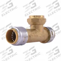SHARKBITE Push-Fit Tee Fitting: Tee, 7/8 in OD x 3/4 in Pipe x 3/4 in OD x 3/4 in Pipe Size, Adapter (MPN UR3486). Key specifications — Brand: SHARKBITE.