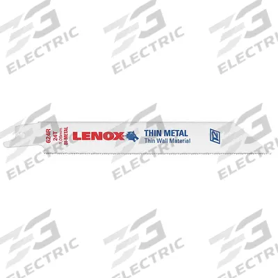 LENOX Reciprocating Saw Blade: 24 Teeth per Inch, 6 in Blade Lg, 0.04 in Blade Thick - Thin-Metal-Cutting Blades