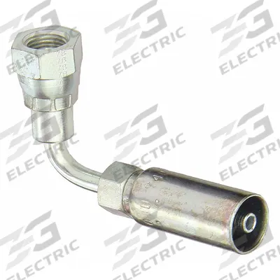 KURT Hydraulic Crimp Fitting: Carbon Steel, 90° Elbow, -4 For Hose Dash Size - Kurt Crimp Hydraulic Hose Fittings with BSP Connection