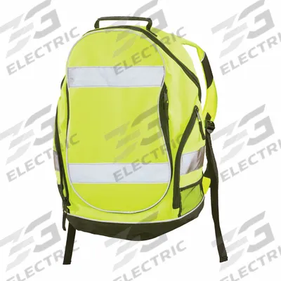 DELTAPLUS USA Backpack: High-Visibility Yellow, Zipper, 12 1/2 in Overall Lg - Backpacks