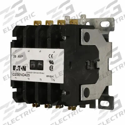 EATON Definite Purpose Magnetic Contactor: 4 Poles, 208-240V AC, 25 A - Non-Reversing Definite Purpose Contactors