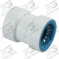 HYDRORAIN Coupling: 1/2" Push x 1/2" Push, ABS Plastic, 150 psi Max Working Pressure, 1.5 in Wd (MPN 06542). Key specifications — attr1069071: 1/2" Push x 1/2" Push; attr1069078: ABS Plastic; attr1069080: Coupling.