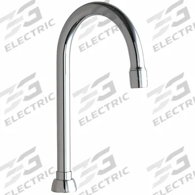 CHICAGO FAUCETS Spout: Spout, Arc, Swivel Spout, Brass, Polished Chrome, 2.2 gpm Flow Rate - Gooseneck Faucet Spouts