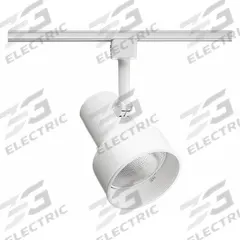 Track Lighting Head: Incandescent, Step Shape, 75 W, 4 3/8 in Dia, 6 in Lg, Compatible with Track J (MPN R512 WHB WH). Key specifications — Brand: JUNO LIGHTING; Lighting Technology: Incandescent; Housing Color: White with White Baffle.