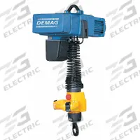 DEMAG Electric Chain Hoist: H4 - Heavy Duty, 480V AC, Hook Mounted - No Trolley, 9 ft Max Lifting Lg (MPN DCMS Pro 2-250-1/1 H2.8 VS16-30-480/60). Key specifications — Brand: DEMAG; Includes: Chain Container; Operating Voltage: 480V AC; Headroom Clearance: 28 in - 30 in.