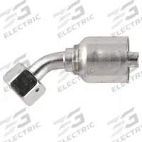 PARKER Hydraulic Crimp Fitting: Steel x Steel, 45° Elbow, -12 For Hose Dash Size, Metric x Crimp (MPN 1C443-22-12). Key specifications — Fitting Gender: Female x Genderless; Fitting Connection Type: Metric x Crimp; Brand: PARKER; Thread Size: M30-2; For Hose Dash Size: -12.