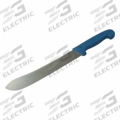 DETECTAMET Butchers Knife: Straight, Stainless Steel Blade, Polymer Handle, Blue Handle - Metal-Detectable Knives
