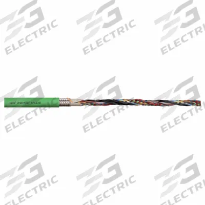 CHAINFLEX Measuring System Cable: (5) Pr 26 AWG (0.14)/(2) 20 AWG (0.50), Green - Servo Motor Feedback Cables