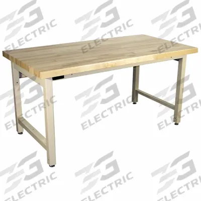 PRO-LINE Work Bench: Fixed Ht, Maple, 60 in x 36 in, 5,000 lb Overall Load Capacity - Open-Base Workstations