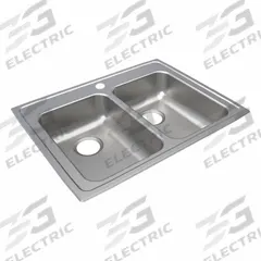 JUST MANUFACTURING Bowl Drop-In Sink: 29 in Overall Lg, 22 in Overall Wd, 4 1/2 in Bowl Dp, 2 Bowls (MPN DLADA2128A451-J). Key specifications — Brand: JUST MANUFACTURING; Color Family: Silver/Gray.