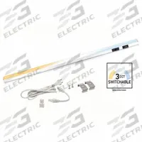LED Under Cabinet Fixture: 24 in Lg, 1,065 lm, 3000K/3500K/4500K, 8.7 W, Plug-In, Silver, Aluminum (MPN ZX524-HL-3K). Key specifications — attr1262778: 120V AC; attr1262749: Plug-In; attr1262754: Integrated LED; attr1262758: Aluminum; attr1262760: Yes; attr1262765: LED; attr1262776: High/Low; attr1262780: 4500K.