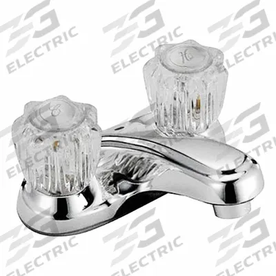 DOMINION FAUCETS Low Arc Bathroom Faucet: Silver, Cast Brass, Chrome Finish, 1.2 gpm Flow Rate - Centerset Handle Bathroom Faucets