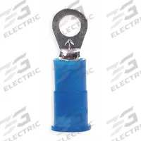 3M Ring Terminal: Blue, Nylon Insulation, 1/4 in Stud Size, 16 AWG to 14 AWG Wire Sizes, 1,000 V (MPN MNG14-14R/SX). Key specifications — attr1308027: 3M.