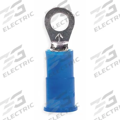 3M Ring Terminal: Blue, Nylon Insulation, 1/4 in Stud Size, 16 AWG to 14 AWG Wire Sizes - Insulated Ring Terminals