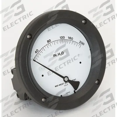 MIDWEST INSTRUMENT Differential Pressure Gauge: Back, 1/4 in NPT Female, Model 142 - Medium & High Operating Pressure Differential Gauges