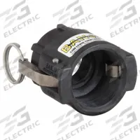 Cam and Groove Coupling: 1 1/2 in Coupling Size, 1 1/2 in Hose Fitting Size, 2 27/32 in Overall Lg (MPN 150D). Key specifications — Gasket Material: EPDM; Brand: BANJO; Thread Size: 1-1/2 in -11-1/2; Fitting Type: FNPT.