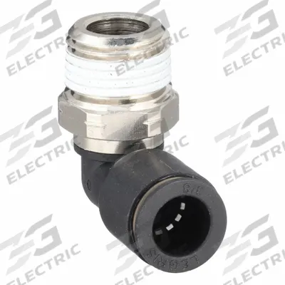 LEGRIS Push-Fit Elbow Fitting: 3/8 in OD x 3/8 in Pipe Size, Push-to-Connect x MNPT - Nylon & Nickel-Plated Brass Tube Fittings