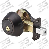 MASTER LOCK Deadbolt Lock: Cylindrical, 1 3/8 in Door Thick - Max, Bronze (MPN DS0612PKA4). Key specifications — ADA Compliant: No; Brand: MASTER LOCK; Finish: Satin Bronze, Clear Coated; Keyway Type: KW1; Ligature Resistance: Not Ligature-Resistant.