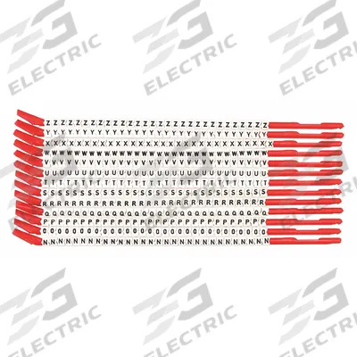 BRADY Wire Marker Wand: N to Z, Black on White, 390 Labels, Nylon, -30°F to 251°F - Clip-On Wire Markers