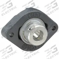INA 2 Bolt Flange Bearing: Radial Ball, 15 mm Bore, Cast Iron, Eccentric Collar, 81 mm Lg, Rhombus (MPN FLCTE15-XL). Key specifications — Bore Type: Cylindrical; Brand: INA; Lubricant Material: Lithium Complex Grease; Mounting Bolt Size: M6; Split Housing: Not Split; System of Measurement: Metric.