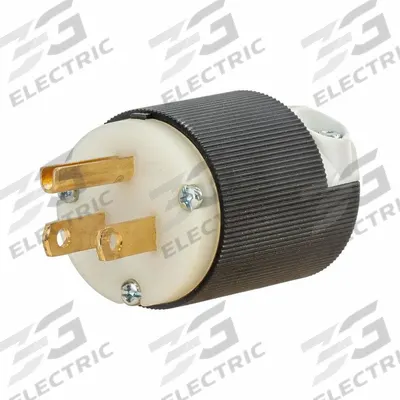 HUBBELL Straight Blade Plug: 5-15P, 125V AC, 15 A, 2 Pole, 3 Blade, Black/White (MPN HBL5266CST) - General Purpose Plugs