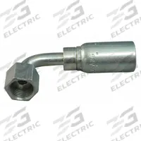 KURT Hydraulic Crimp Fitting: Carbon Steel, 90° Elbow, -12 For Hose Dash Size, Female x Male (MPN FFX90-12-12). Key specifications — Fitting Gender: Female x Male; Fitting Connection Type: ORS x Hose End; For Hose Dash Size: -12; Thread Size: 1-3/16"-12; Brand: KURT.