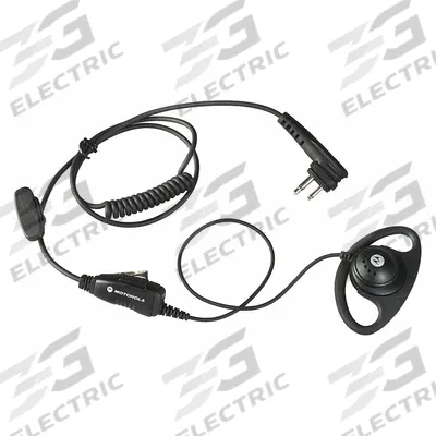 MOTOROLA Earpiece: Fits Motorola, For CLS/DLR/DTR/RD/RM Series, D-Ring, Push To Talk - Motorola-Compatible Earpieces & Headsets