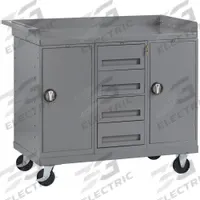 TENNSCO Mobile Cabinet Workbench: 38 in x 25 in, Steel, 1,000 lb Overall Load Capacity, Gray, Steel (MPN MB-5-2545). Key specifications — Assembly: Partially Assembled; Brand: TENNSCO.