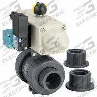 HAYWARD FLOW CONTROL Pneumatically Actuated Two-Way Ball Valve: 1 in, PVC, Full Port Ball Port (MPN PSSTBH110STEA9). Key specifications — Brand: HAYWARD FLOW CONTROL; Pilot Solenoid Voltage: Not Included.