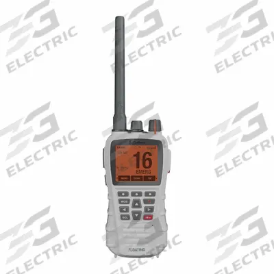 COBRA Marine Radio: VHF, Analog, 6 W, 12 Channels, IPX7, GPS, White, BlueBound 650 - Handheld Marine Radios