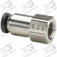 PARKER Push-Fit Fitting: 5/32 in OD x 1/4 in Pipe Size, Push-to-Connect x FNPTF, Brass, Silver (MPN 66PLP-5/32-4). Key specifications — Brand: PARKER.