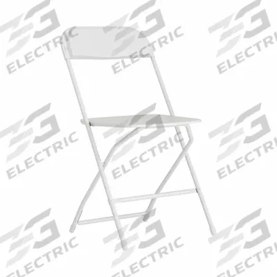 FLASH FURNITURE Folding Chair: Plastic Seat, Metal Frame, White Seat - Plastic Folding Chairs