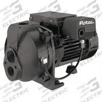 FLOTEC Convertible Well Jet Pump: Cast Iron, Single Phase, 115/230V AC, 1 hp, 13.5 gpm, 10 ft Head (MPN FP4210). Key specifications — Brand: FLOTEC; Rated Voltage: 115/230V AC; Includes: Pressure Switch; Ejector Included: Ejector Included; Ejector: Included.