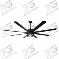 CANARM Ceiling Fan: 9,583 cfm Airflow, 6 ft Blade Dia, 5 Speeds, 120V AC, Single Phase, Black, EZRA (MPN CP72EZR8BK-W). Key specifications — Voltage: 120V AC; Light Kit: Yes; Series: EZRA; Number of Speeds: 5; Phase: Single; Current: 0.6 A; Brand: CANARM.