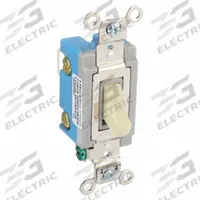 BRYANT Wall Switch: Toggle Switch, Double Pole, Maintained, Ivory, 120/277V AC, 15 A (MPN 4802I). Key specifications — Illuminated: No; Voltage Rating: 120/277V AC.