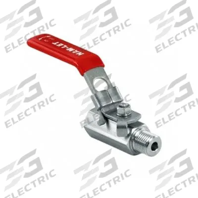 HAM-LET Manual Two-Way Ball Valve: 1/2 in, Stainless Steel, Straight, MNPT x FNPT - Straight-Body Stainless Steel Ball Valves