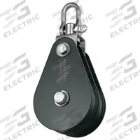 APPROVED VENDOR Pulley Block: Swivel, Pulling, 3,300 lb Working Load Limit, Wire Rope, Shackle (MPN RZ1705). Key specifications — Product Type: Double Pulley Block; Brand: APPROVED VENDOR; Compatible Rope Type: Wire Rope; Pulley Type: Swivel; Attachment Type: Shackle; Operation: Pulling; Bearing Type: Sleeve; Finish: Powder Coated.