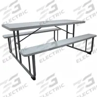APPROVED VENDOR Picnic Table: Plastic, Gray, 29 in Overall Ht, 57 in Overall Lg, 12F621. Key specifications — Brand: APPROVED VENDOR; Tabletop Color: Gray; Manufacturer Part Number: 12F621; Product Type: Picnic Table; Frame Material: Steel.