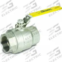 SHARPE Manual Two-Way Ball Valve: 1/2 in, 316 Stainless Steel, Straight Valve Body, FNPT x FNPT (MPN 4353010120). Key specifications — Brand: SHARPE; Handle: Locking Lever.